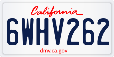 CA license plate 6WHV262