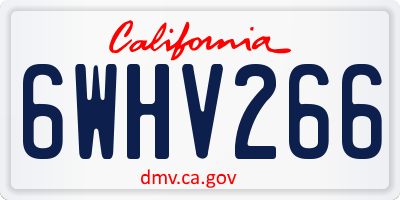 CA license plate 6WHV266