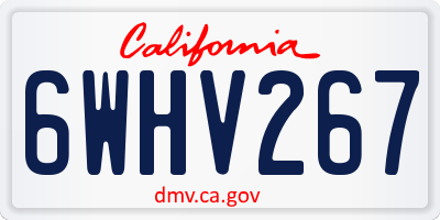 CA license plate 6WHV267