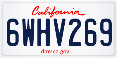 CA license plate 6WHV269