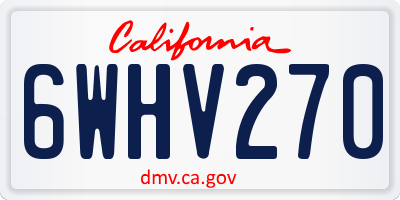 CA license plate 6WHV270