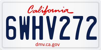 CA license plate 6WHV272