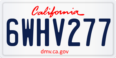 CA license plate 6WHV277