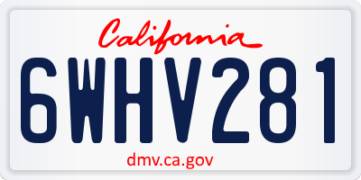 CA license plate 6WHV281