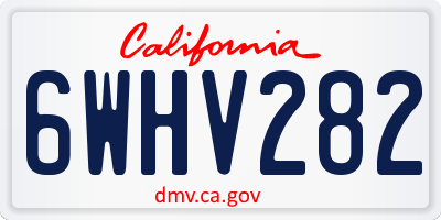 CA license plate 6WHV282