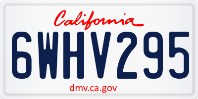 CA license plate 6WHV295