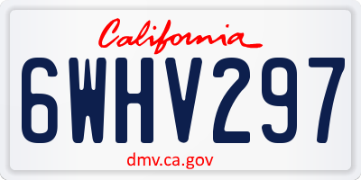 CA license plate 6WHV297