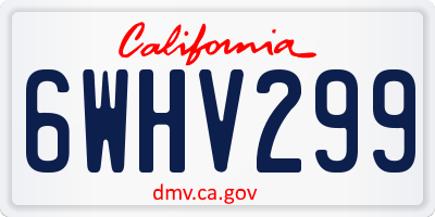 CA license plate 6WHV299