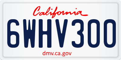 CA license plate 6WHV300