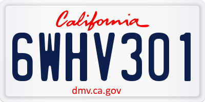 CA license plate 6WHV301