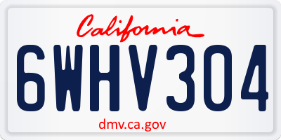 CA license plate 6WHV304