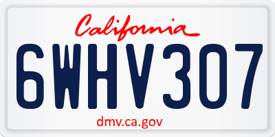 CA license plate 6WHV307
