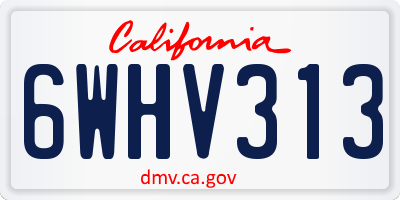 CA license plate 6WHV313