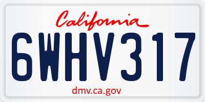 CA license plate 6WHV317