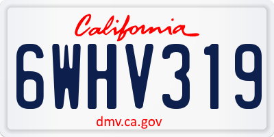 CA license plate 6WHV319