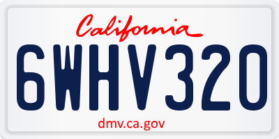 CA license plate 6WHV320