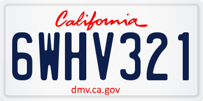 CA license plate 6WHV321