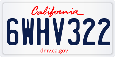 CA license plate 6WHV322