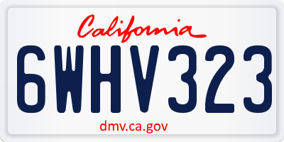 CA license plate 6WHV323