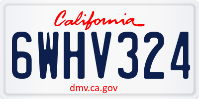 CA license plate 6WHV324
