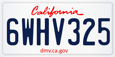 CA license plate 6WHV325