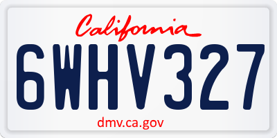 CA license plate 6WHV327