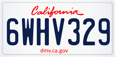 CA license plate 6WHV329