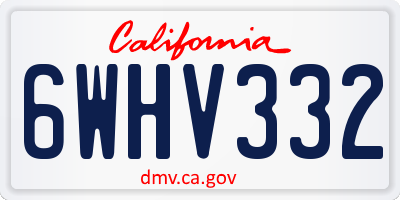 CA license plate 6WHV332