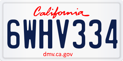 CA license plate 6WHV334