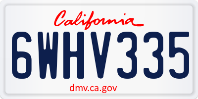 CA license plate 6WHV335