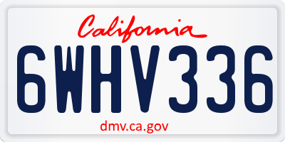 CA license plate 6WHV336