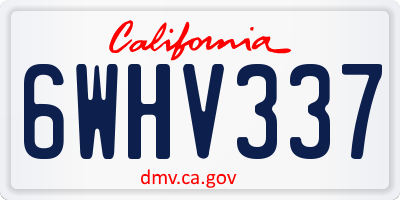 CA license plate 6WHV337