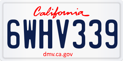 CA license plate 6WHV339