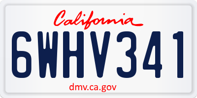 CA license plate 6WHV341