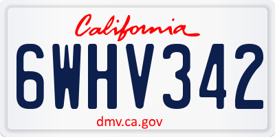 CA license plate 6WHV342