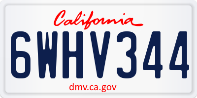 CA license plate 6WHV344