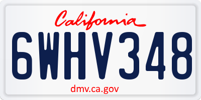 CA license plate 6WHV348