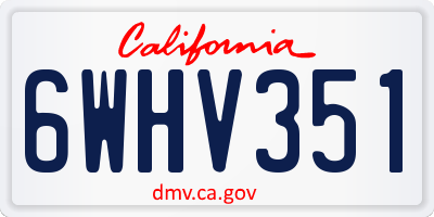 CA license plate 6WHV351