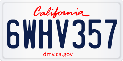 CA license plate 6WHV357