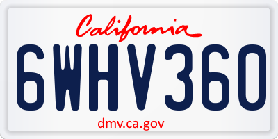 CA license plate 6WHV360