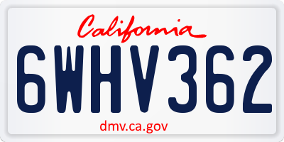 CA license plate 6WHV362