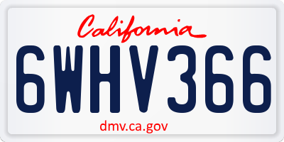 CA license plate 6WHV366