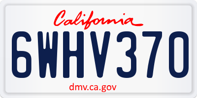 CA license plate 6WHV370