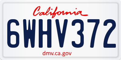 CA license plate 6WHV372