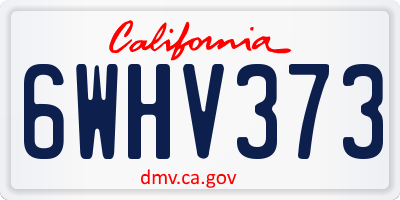 CA license plate 6WHV373