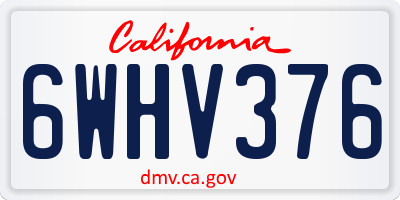 CA license plate 6WHV376