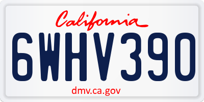 CA license plate 6WHV390