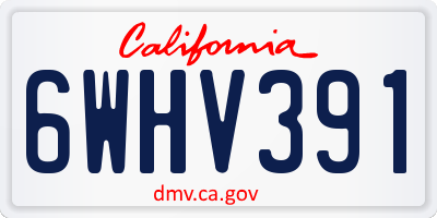CA license plate 6WHV391