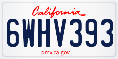 CA license plate 6WHV393