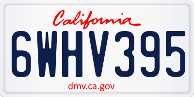 CA license plate 6WHV395
